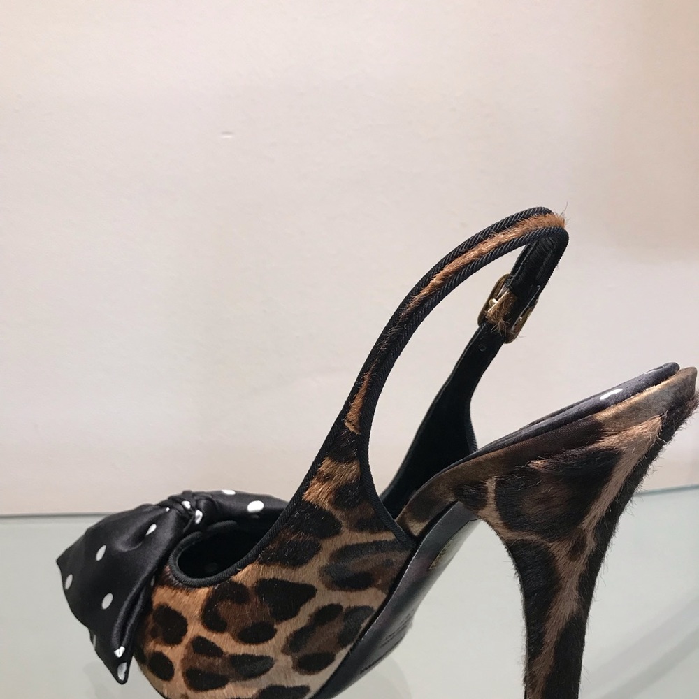 Dolce and Gabbana pony sling back with silk bow - Picture 3 of 5